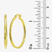 Womens 24K Gold Over Silver 30mm Hoop Earrings
