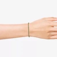 Womens White Cubic Zirconia 14K Gold Over Silver 6 1/2 Inch Tennis Bracelet