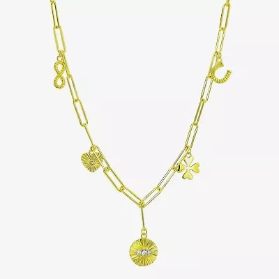 Womens 14K Gold Over Silver 18 Inch Link Chain Necklace