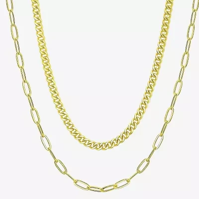 Womens 14K Gold Over Silver 18 Inch Link Chain Necklace