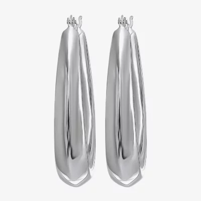 Womens Sterling Silver Hoop Earrings