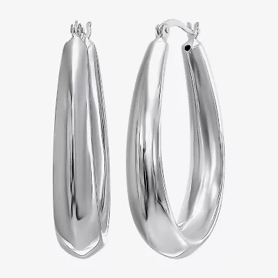Womens Sterling Silver Hoop Earrings