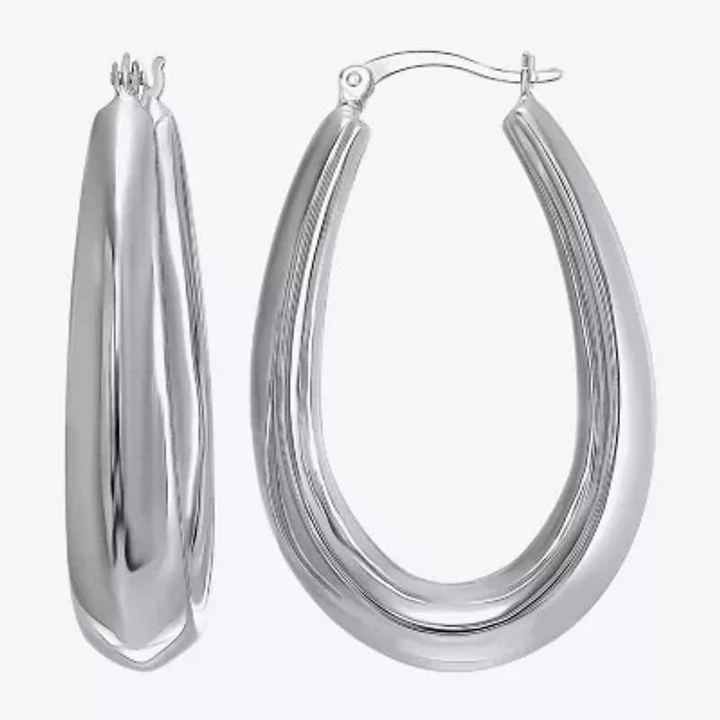 Womens Sterling Silver Hoop Earrings