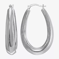 Womens Sterling Silver Hoop Earrings