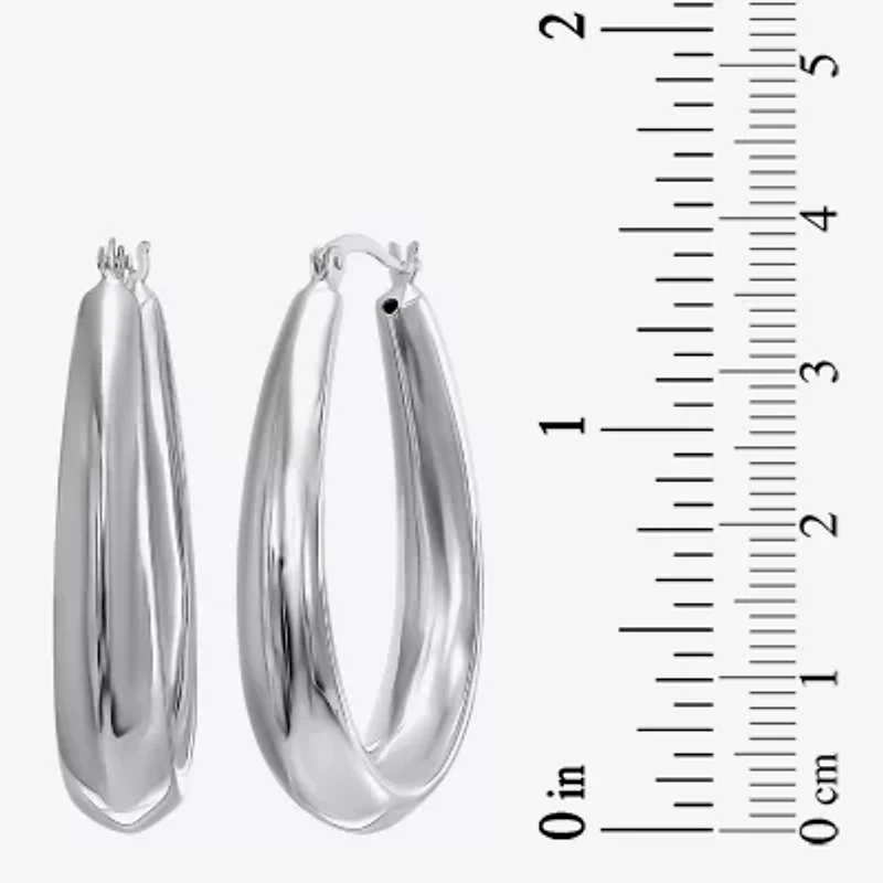 Womens Sterling Silver Hoop Earrings