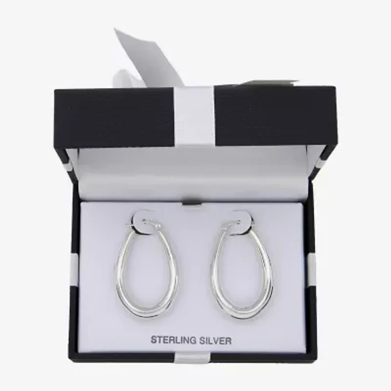 Womens Sterling Silver Hoop Earrings