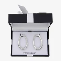 Womens Sterling Silver Hoop Earrings