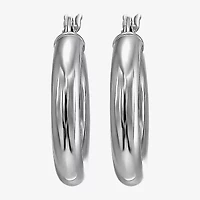 Womens Sterling Silver 22mm Hoop Earrings