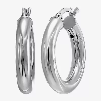 Womens Sterling Silver 22mm Hoop Earrings
