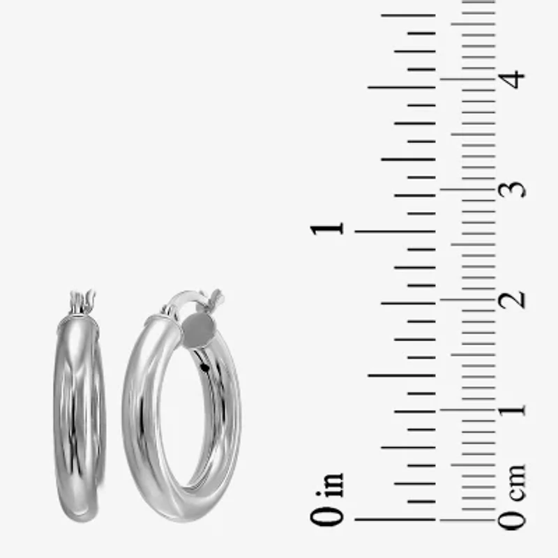 Womens Sterling Silver 22mm Hoop Earrings