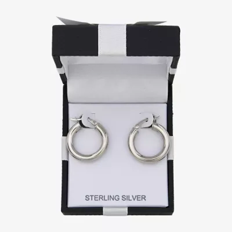 Womens Sterling Silver 22mm Hoop Earrings