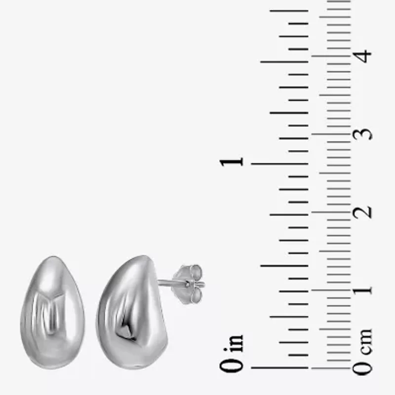 Womens White Cubic Zirconia Sterling Silver Pair Earring Set