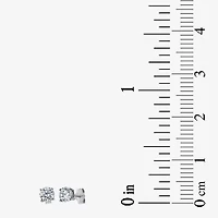 Womens White Cubic Zirconia Sterling Silver Pair Earring Set