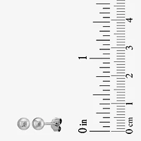 Womens White Cubic Zirconia Sterling Silver Pair Earring Set