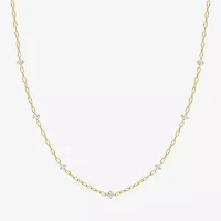 Diamond Addiction (G-H / Si2-I1) Womens 14K Gold Over Silver 18 Inch Link Chain Necklace
