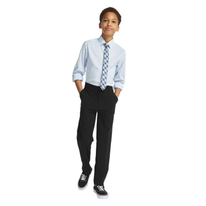 Van Heusen Little & Big Kid Boys Stretch Fabric Long Sleeve Point Collar Shirt + Tie Set