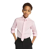 Van Heusen Little & Big Kid Boys Stretch Fabric Long Sleeve Point Collar Shirt + Tie Set