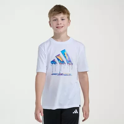 adidas Big Kid Boys Crew Neck Short Sleeve Regular Fit Graphic T-Shirt
