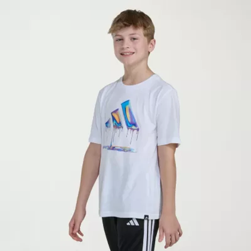 adidas Big Kid Boys Crew Neck Short Sleeve Regular Fit Graphic T-Shirt