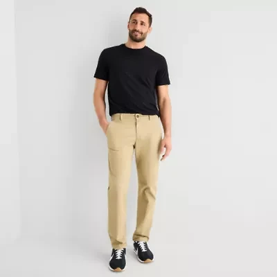 St. John's Bay Stretch Chino Mens Straight Fit Flat Front Pant