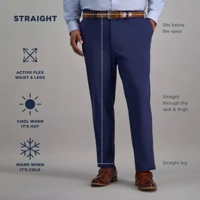Haggar Sport Travel Performance Mens Straight Fit Big and Tall Flat Front Pant