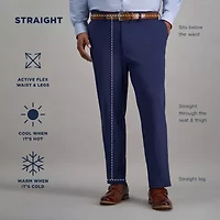 Haggar Sport Travel Performance Mens Straight Fit Big and Tall Flat Front Pant
