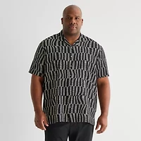 J. Ferrar Mens Short Sleeve Big and Tall Camp Shirt