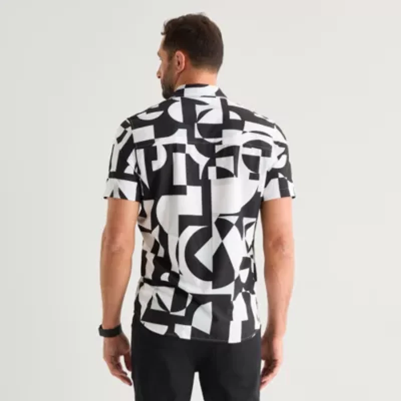 Stylus Mens Short Sleeve Regular Fit Button-Down Shirt
