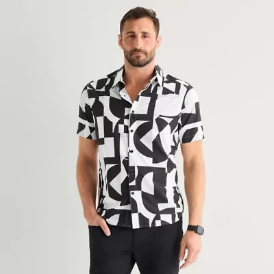 Stylus Mens Short Sleeve Regular Fit Button-Down Shirt