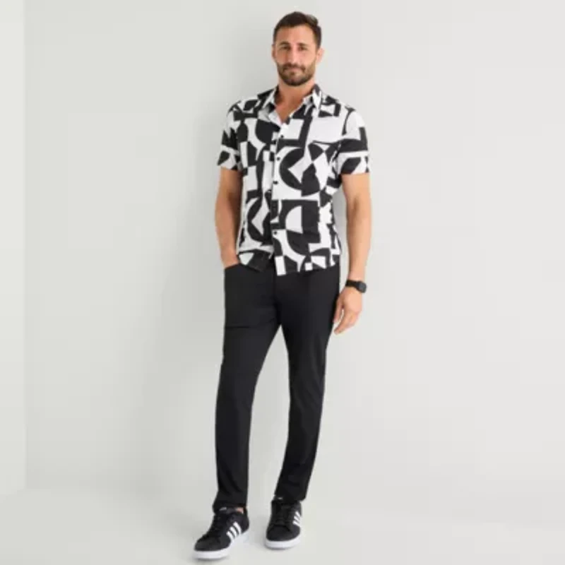 Stylus Mens Short Sleeve Regular Fit Button-Down Shirt