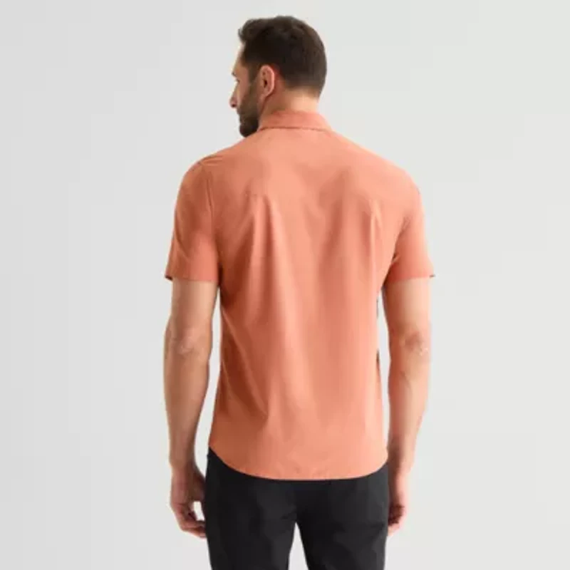 Stylus Mens Short Sleeve Regular Fit Button-Down Shirt