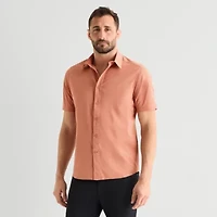 Stylus Mens Short Sleeve Regular Fit Button-Down Shirt