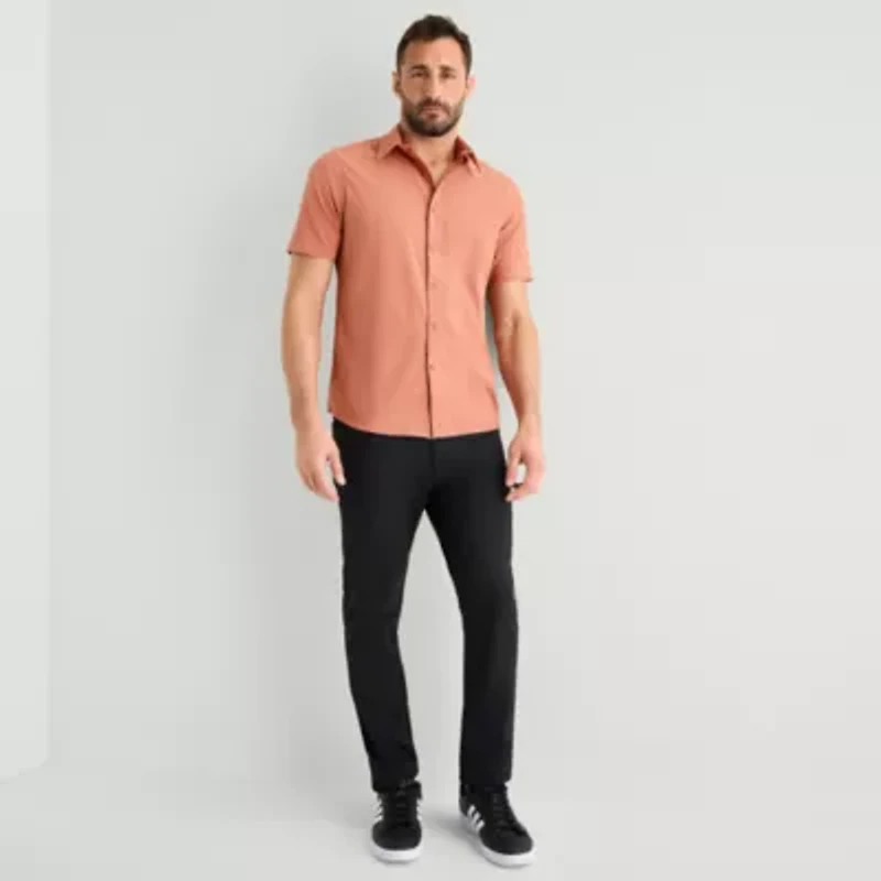 Stylus Mens Short Sleeve Regular Fit Button-Down Shirt