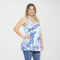 24seven Comfort Apparel Womens Plus Scoop Neck Sleeveless Tank Top