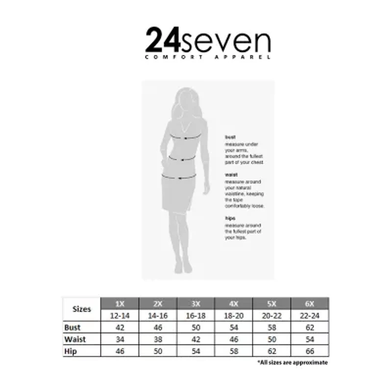 24seven Comfort Apparel Womens Plus Elbow Sleeve Relaxed Fit Henley Shirt