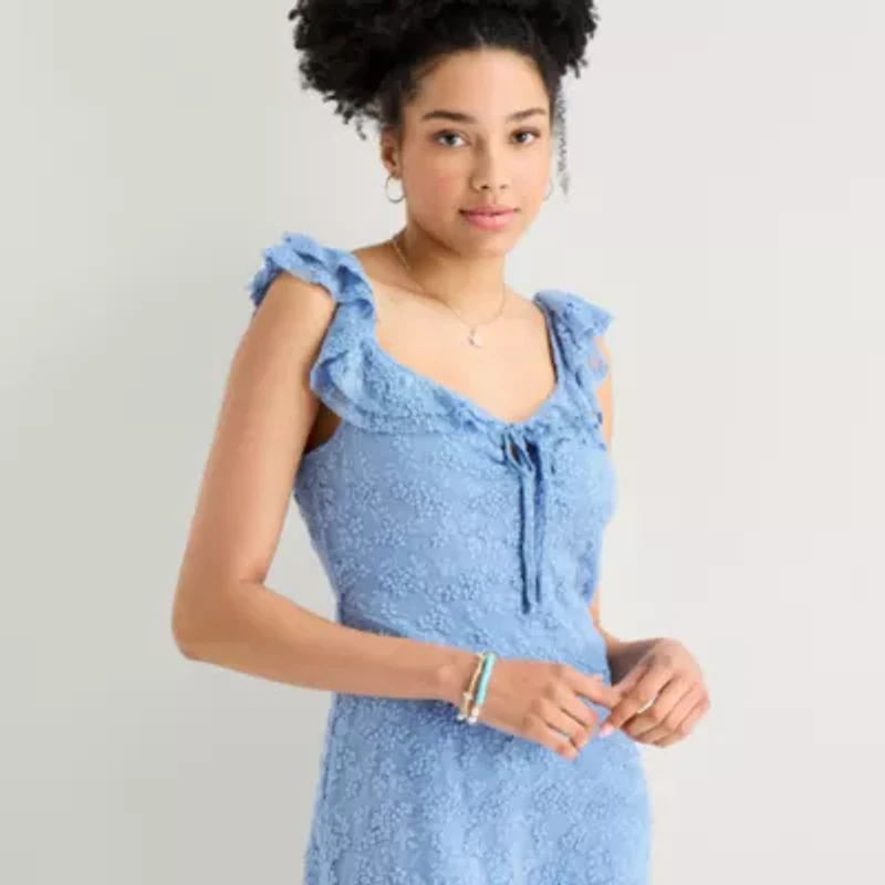 Arizona Womens Juniors Sleeveless Fit + Flare Dress