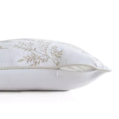 Martha Stewart Murray Leaves Embroidered 18x18 Square Throw Pillow