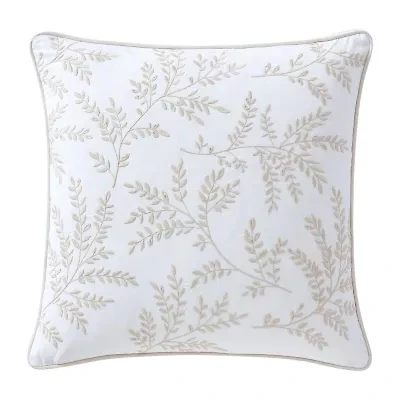 Martha Stewart Murray Leaves Embroidered 18x18 Square Throw Pillow