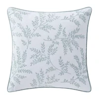 Martha Stewart Murray Leaves Embroidered 18x18 Square Throw Pillow