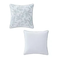 Martha Stewart Murray Leaves Embroidered 18x18 Square Throw Pillow