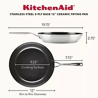 KitchenAid Stainless Steel 3-Ply Base 12" Frying Pan