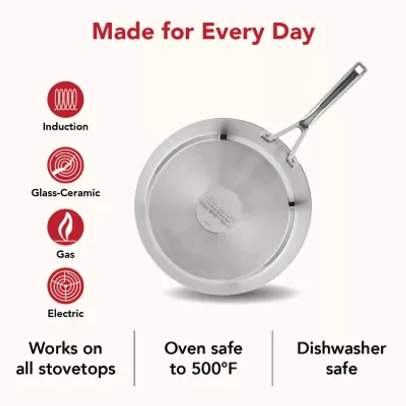 KitchenAid Stainless Steel 3-Ply Base 12" Frying Pan