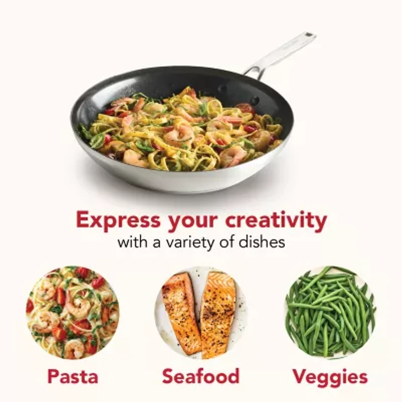 KitchenAid Stainless Steel 3-Ply Base 12" Frying Pan