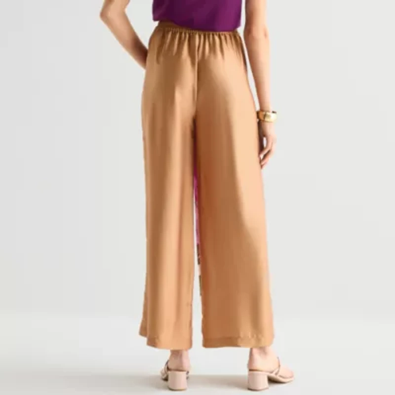 Worthington Womens Wide Leg High Rise Pull-On Pant