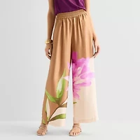 Worthington Womens Wide Leg High Rise Pull-On Pant