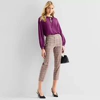 Worthington Womens Split Tie Neck Long Sleeve Blouse