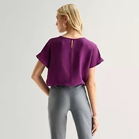 Worthington Womens Short Sleeve Blouse