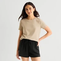 a.n.a Womens Easy-on + Easy-off Crew Neck Short Sleeve Adaptive T-Shirt