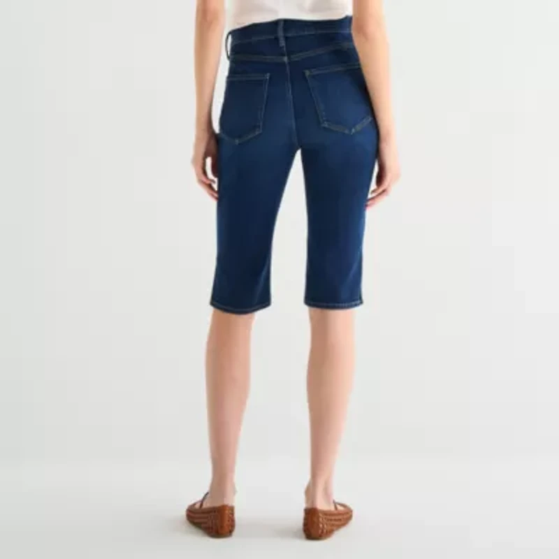 a.n.a Welt Pocket Womens High Rise Split Hem Cropped Jean