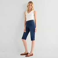 a.n.a Welt Pocket Womens High Rise Split Hem Cropped Jean
